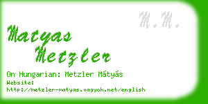 matyas metzler business card